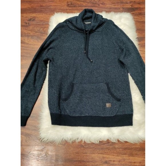 Cedar Wood State Long Sleeve Ribbed Pullover Drawstring Hooded Blue Mens Size XL - Picture 3 of 6